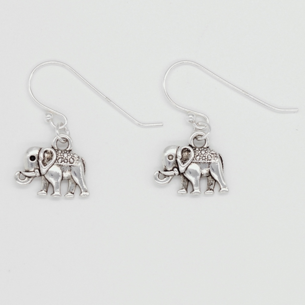 Elephant Earrings 925 Sterling Silver